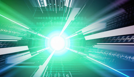Digital background image with connection lines on color backdrop. 3d renderingの素材
