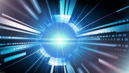 abstract future technology concept background, 3d illustration, vector.の素材