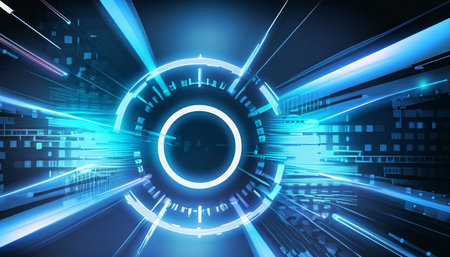 abstract futuristic technology background. 3d rendering,  illustration.の素材