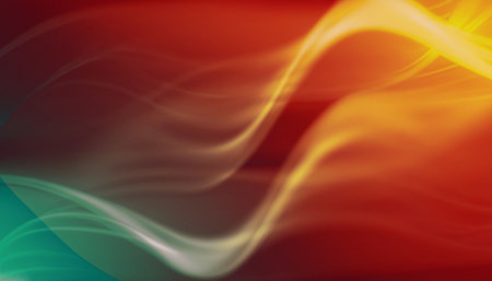 abstract background with smooth lines in red, yellow and green colorsの素材