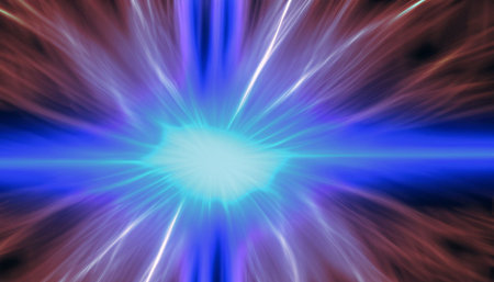 abstract rays of light on a dark background, computer generated imagesの素材