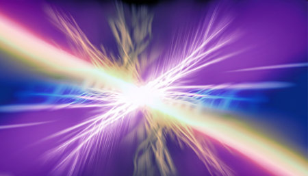 abstract background with bokeh defocused lights and stars.の素材