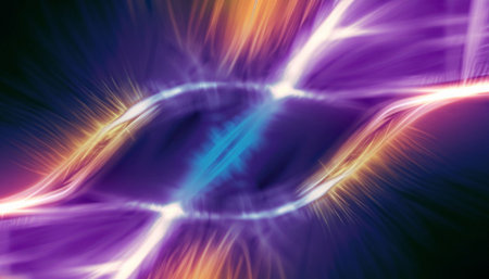 abstract background with smooth lines in purple and yellow colors, computer generated imagesの素材