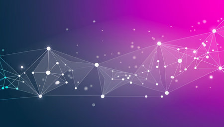 Abstract polygonal space low poly dark background with connecting dots and lines. Connection structure. Vector illustrationの素材