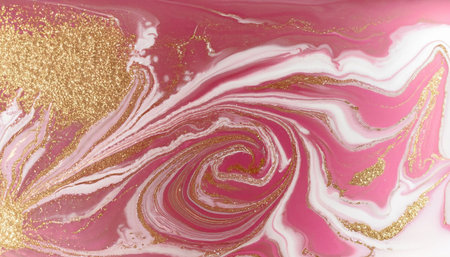 Pink marbling pattern. Golden marble liquid texture. Fluid artの素材
