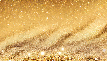 golden glitter texture Colorfull Blurred abstract background for birthday, anniversary, wedding, new year eve or Christmas.の素材