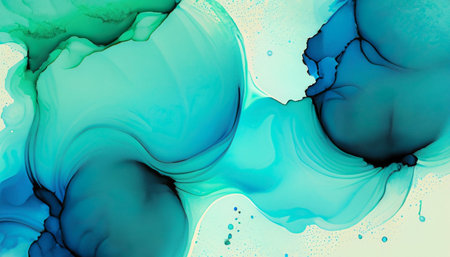 Abstract blue watercolor background. Alcohol ink pattern. Fluid art.の素材