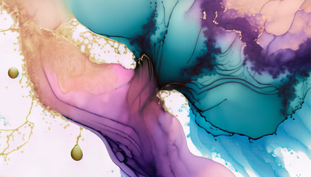 Alcohol ink abstract background. Fluid art texture. Vector illustrationの素材