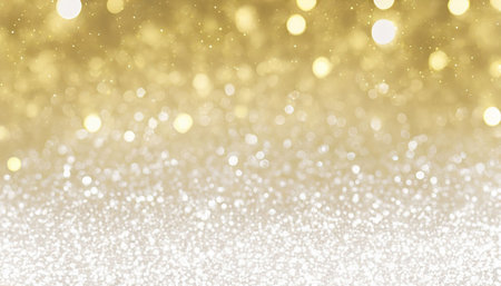 golden glitter vintage lights background. silver and gold. de-focusedの素材