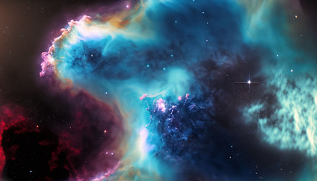 Star field in space a nebulae and a gas congestion.の素材