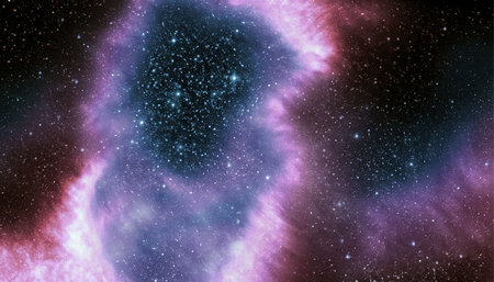 Star field in space a nebulae and a gas congestion.の素材