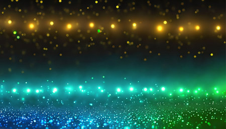 Abstract background with glowing particles and bokeh. Vector illustration.の素材