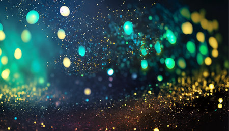 abstract colorful background with bokeh defocused lights and starsの素材