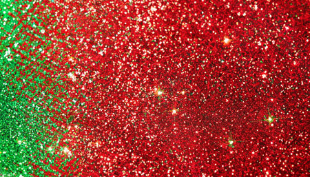Red and green glitter christmas abstract background. Holiday festive backdrop.の素材