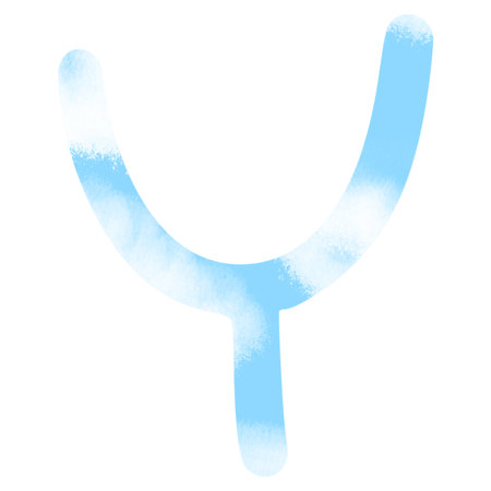 Alphabet watercolor painted on white background. Watercolor letter Yの写真素材