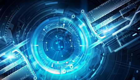 Futuristic technology interface. 3d rendering, 3d illustrationの素材