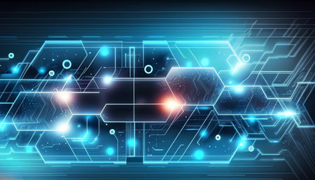 Abstract digital technology background. Vector illustration. Futuristic user interface.の素材