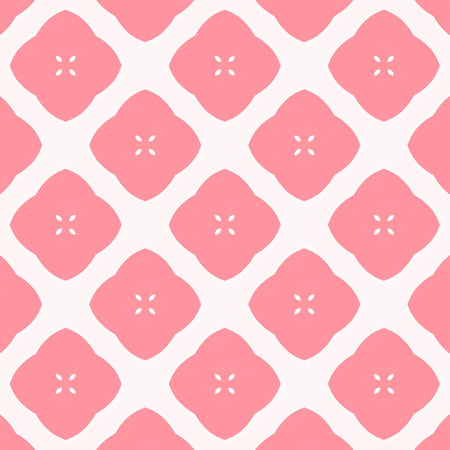 Seamless pattern with pink flowers on white background. Vector illustration.の写真素材
