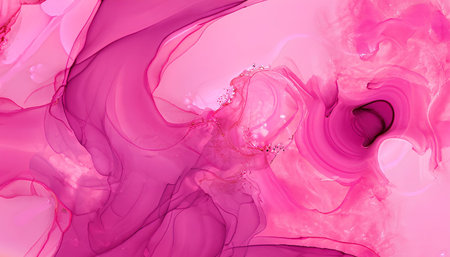 Abstract background of pink ink in water. Digital painting. 3d rendering.の素材