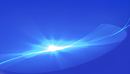 Blue light rays on a blue background. Vector illustration for your designの素材