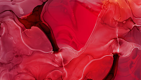 abstract background of red watercolor paints close-up macro photographyの素材