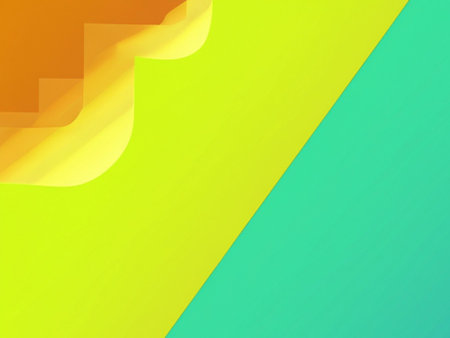 abstract colorful background with smooth lines in yellow, green and orangeの素材