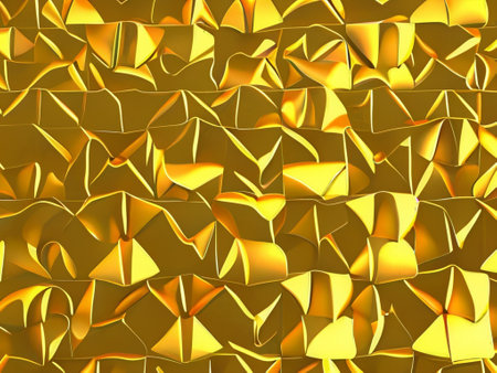 abstract 3d rendering of a golden background with some cubic shapesの素材