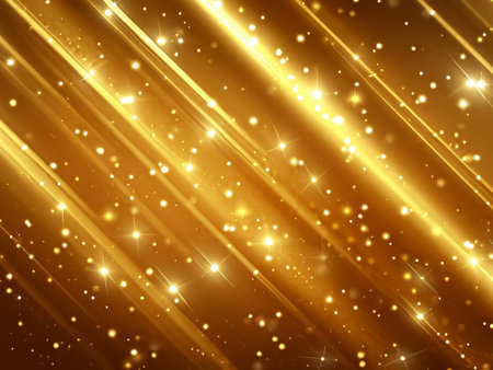 Abstract gold background with some smooth lines in it and some sparklesの素材