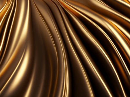Golden satin background with some smooth lines in it (3d render)の素材