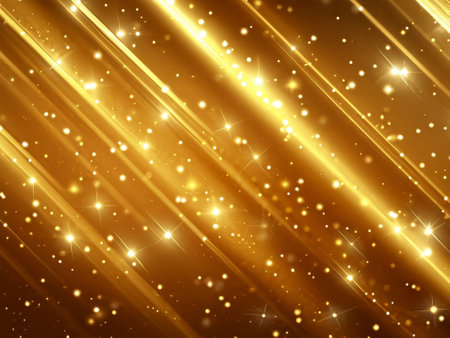 Abstract golden background with lights and stars. Vector illustration. Eps 10の素材