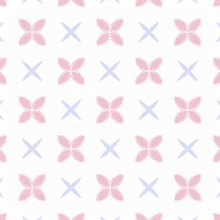 Seamless pattern with pink butterflies and crosses. Vector illustration.の写真素材