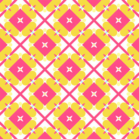 Seamless geometric pattern. Vector illustration. Bright colors. Can be used for wallpaper, pattern fills, web page background,surface texturesの写真素材