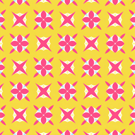 Seamless pattern with decorative flowers. Colorful vector background.の写真素材