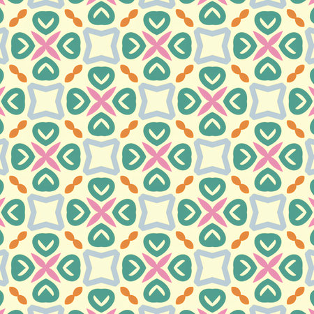 Seamless background pattern. Abstract geometric pattern with symmetric geometric shapes.の写真素材