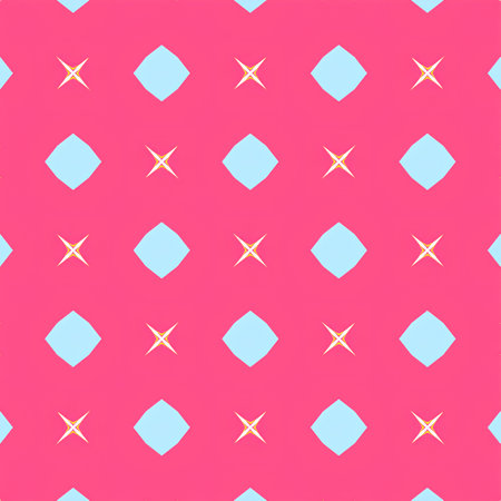 Seamless geometric pattern in blue and pink colors. Vector illustration.の写真素材