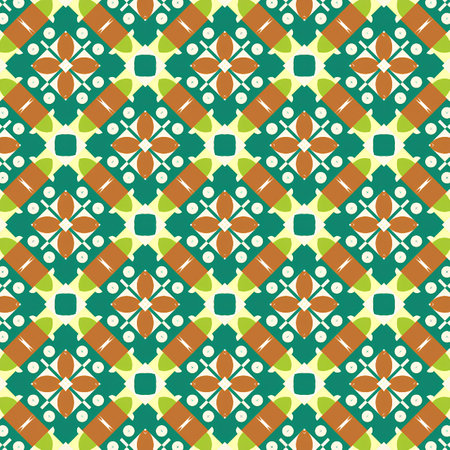 Seamless pattern illustration in traditional style - like Portuguese tiles.の写真素材