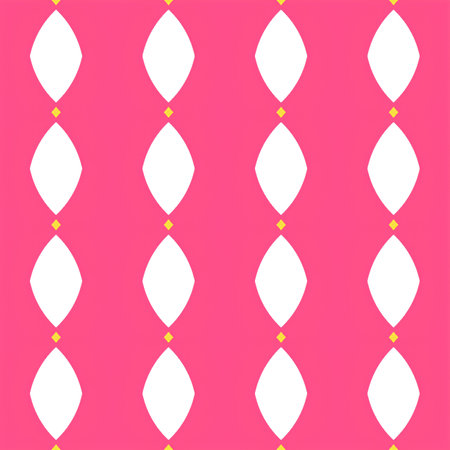 Tile vector pattern with white and pink polka dots on pink backgroundの写真素材