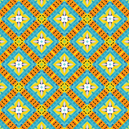 Ethnic boho seamless pattern. Tribal pattern. Folk motif. Textile rapport.の写真素材