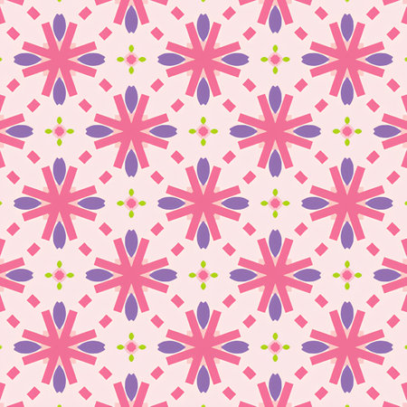 Seamless pattern with decorative flowers. Abstract background. Vector illustration.の写真素材