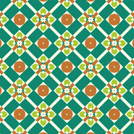 Seamless pattern with abstract geometric ornament. Repeating background textureの写真素材