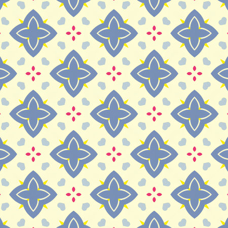 Seamless pattern illustration in traditional style - like Portuguese tiles.の写真素材