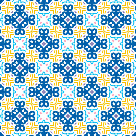 Tribal vector ornament. Seamless African pattern. Ethnic carpet with chevrons. Aztec style. Geometric mosaic on the tile, majolica. Ancient interior. Modern rug. Kente Cloth.の写真素材