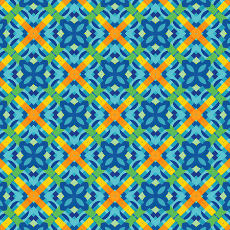Seamless pattern with abstract geometric ornament. Vector illustration for your designの写真素材