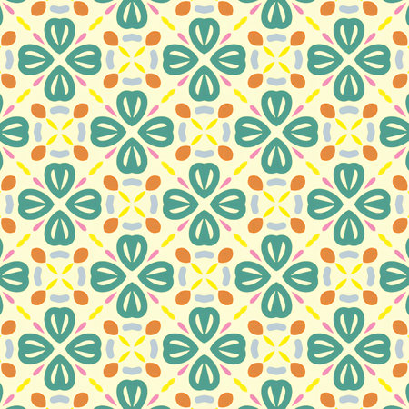 Seamless pattern with abstract flowers. Endless texture can be used for printing onto fabric and paper or scrap booking.の写真素材