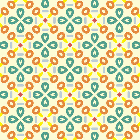 Seamless pattern with abstract geometric ornament. Colorful vector background.の写真素材