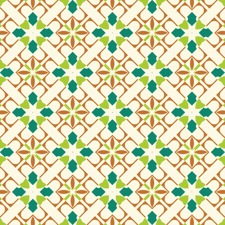 Seamless pattern with arabic geometric ornament. Vector illustrationの写真素材
