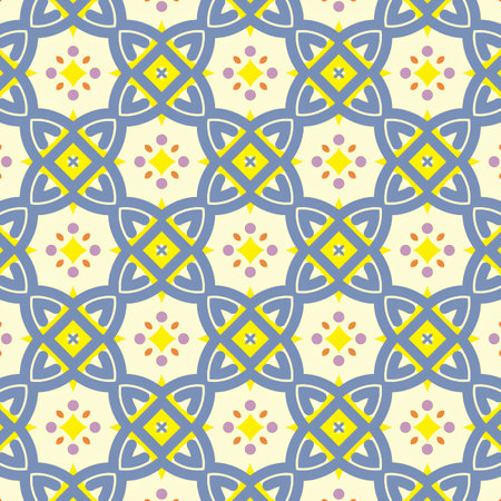 Seamless pattern illustration in traditional style - like Portuguese tiles.の写真素材