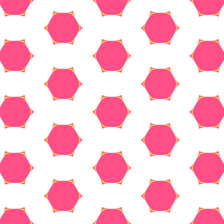 Seamless pattern with pink stars on white background. Vector illustration.の写真素材