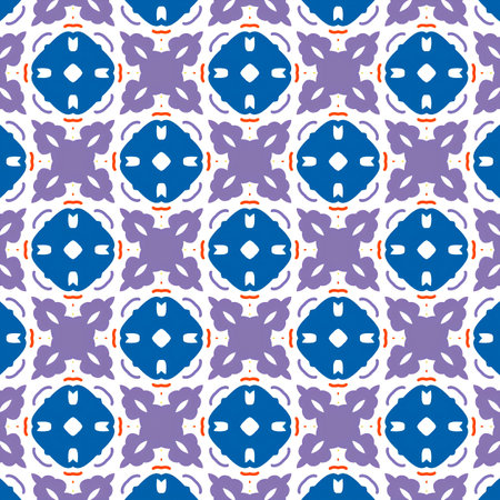 Seamless pattern illustration in traditional style - like Portuguese tiles.の写真素材