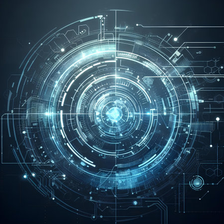 Abstract technology background. Futuristic interface. 3d rendering toned imageの素材